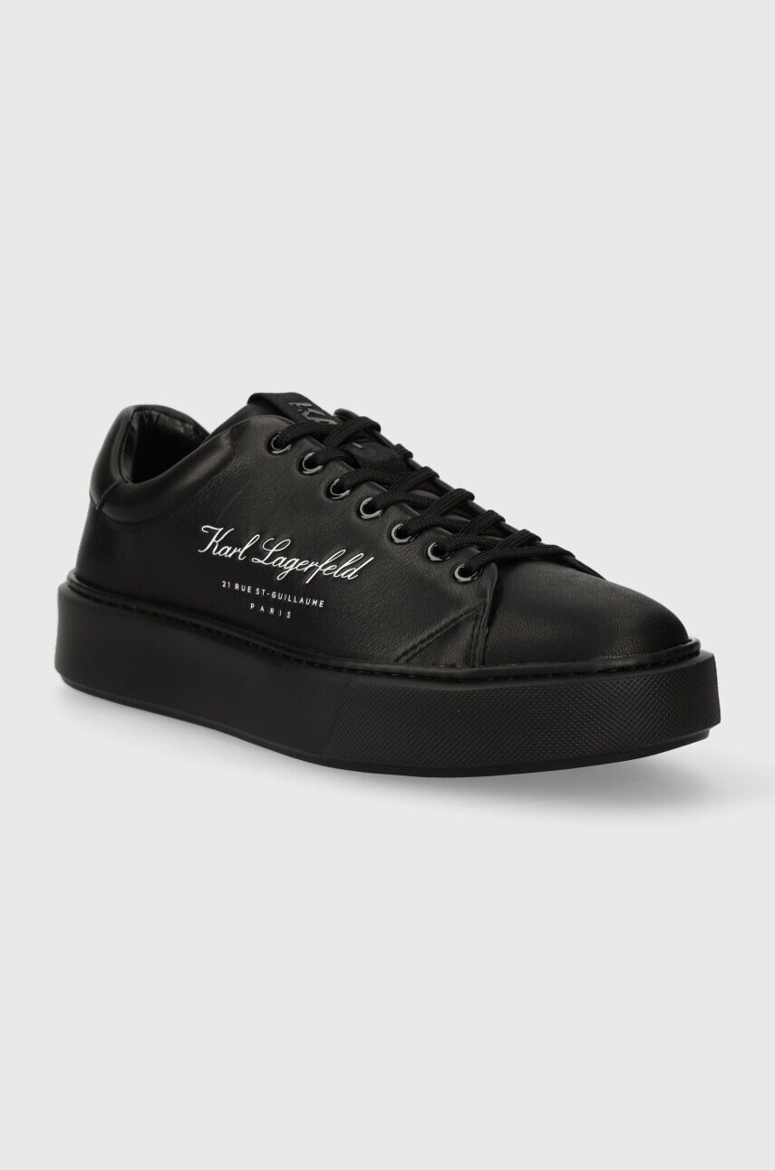 Шкіряні кросівки Karl Lagerfeld MAXI KUP колір чорний KL52223