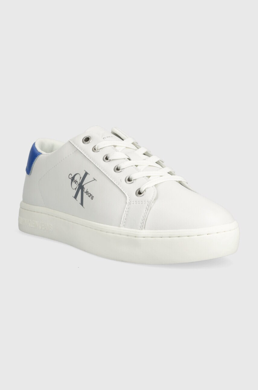 Шкіряні кросівки Calvin Klein Jeans CLASSIC CUPSOLE LACEUP LOW LTH колір білий YM0YM00491