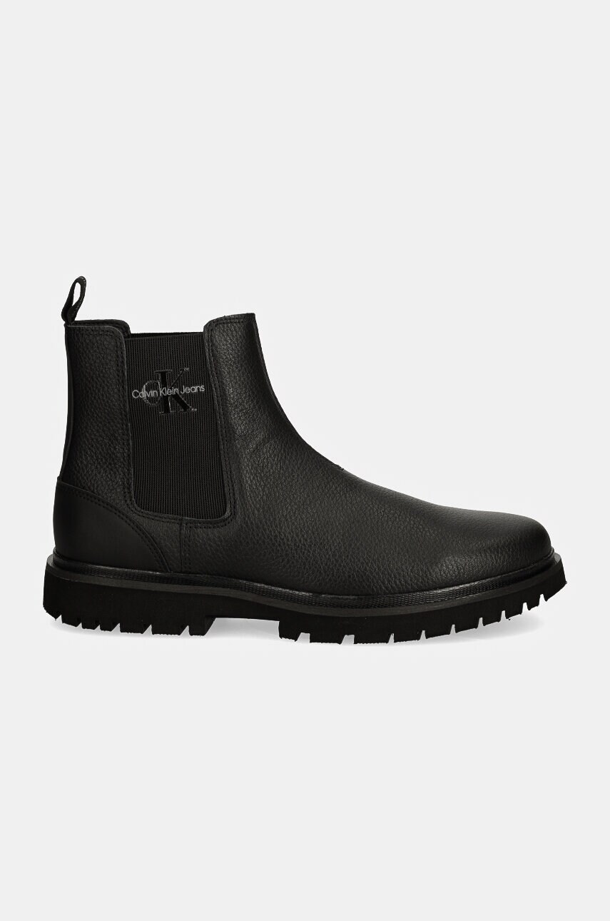 Шкіряні черевики Calvin Klein Jeans EVA MID CHELSEA BOOT LTH чоловічі колір чорний YM0YM00750