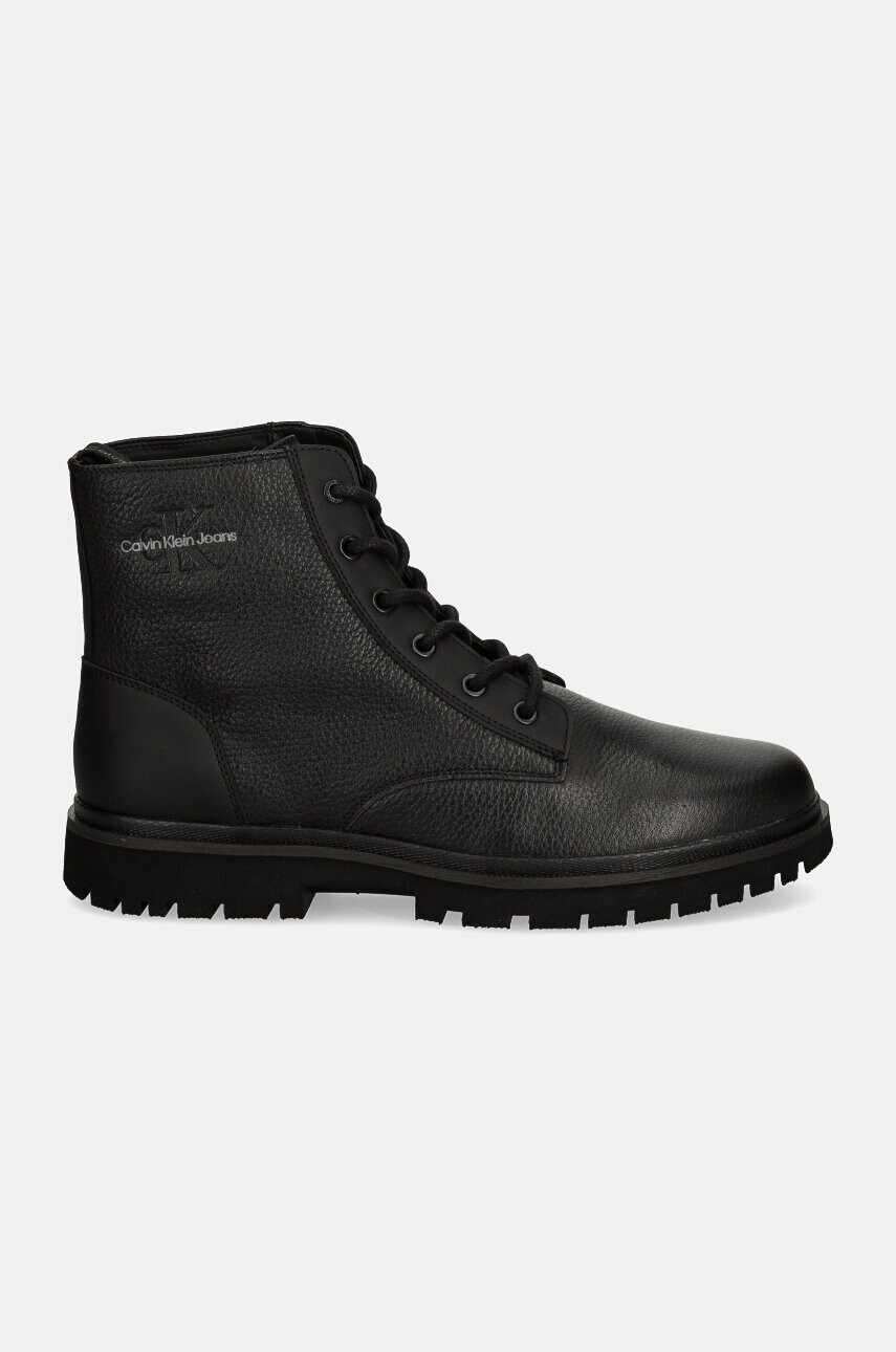 Високі черевики Calvin Klein Jeans EVA MID LACEUP BOOT LTH чоловічі колір чорний YM0YM00751