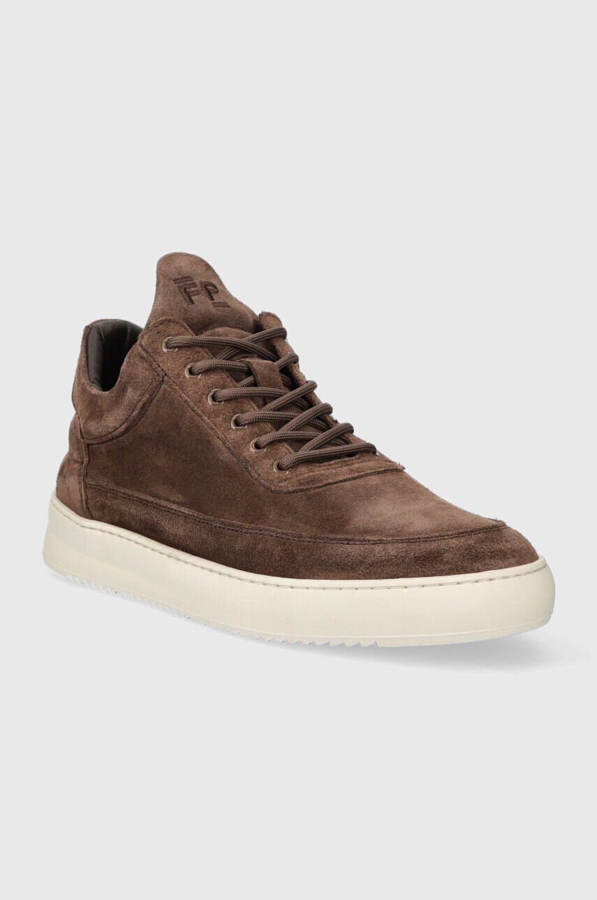Замшеві кросівки Filling Pieces Low Top Suede колір коричневий 10122791909