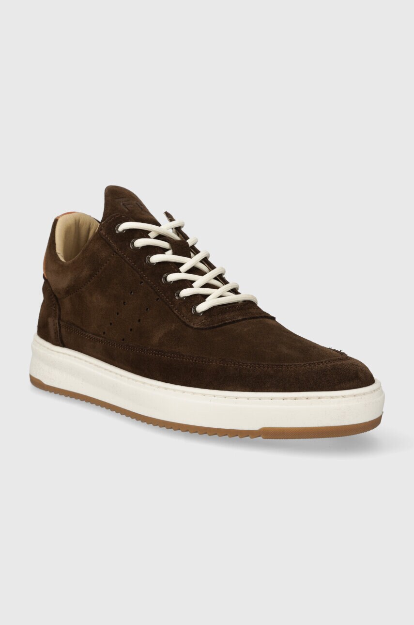 Замшеві кросівки Filling Pieces Low Top Suede колір коричневий 10123081933