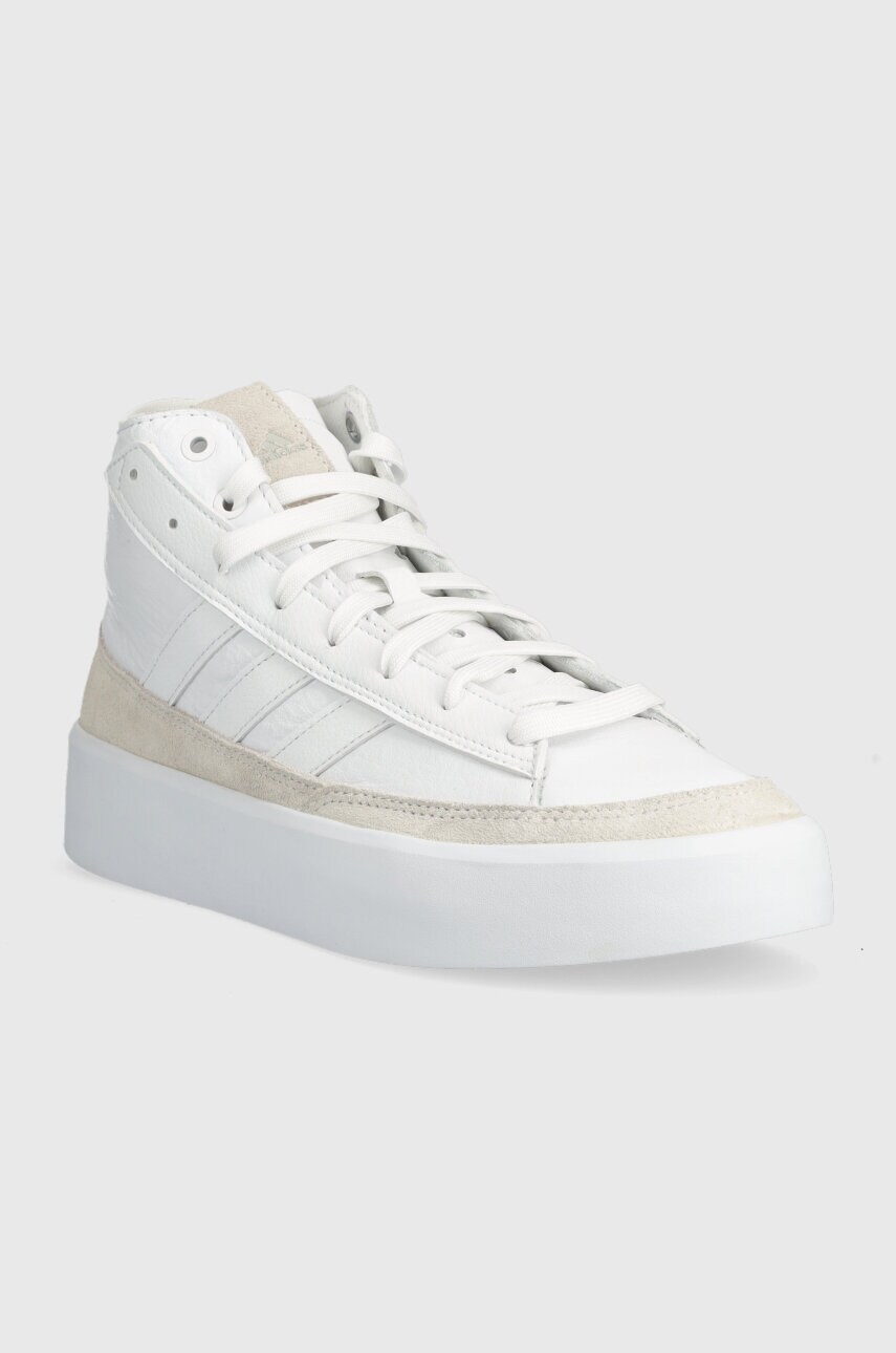 Шкіряні кеди adidas колір білий