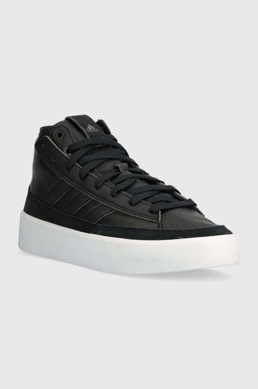 Шкіряні кеди adidas колір чорний