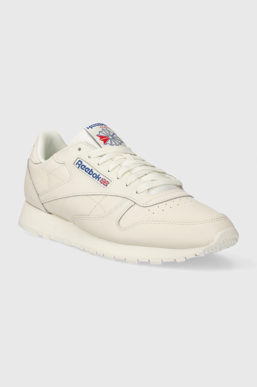 Шкіряні кросівки Reebok колір бежевий