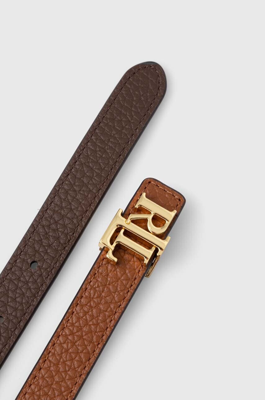 Двосторонній шкіряний ремінь Lauren Ralph Lauren жіночий колір коричневий 412912038