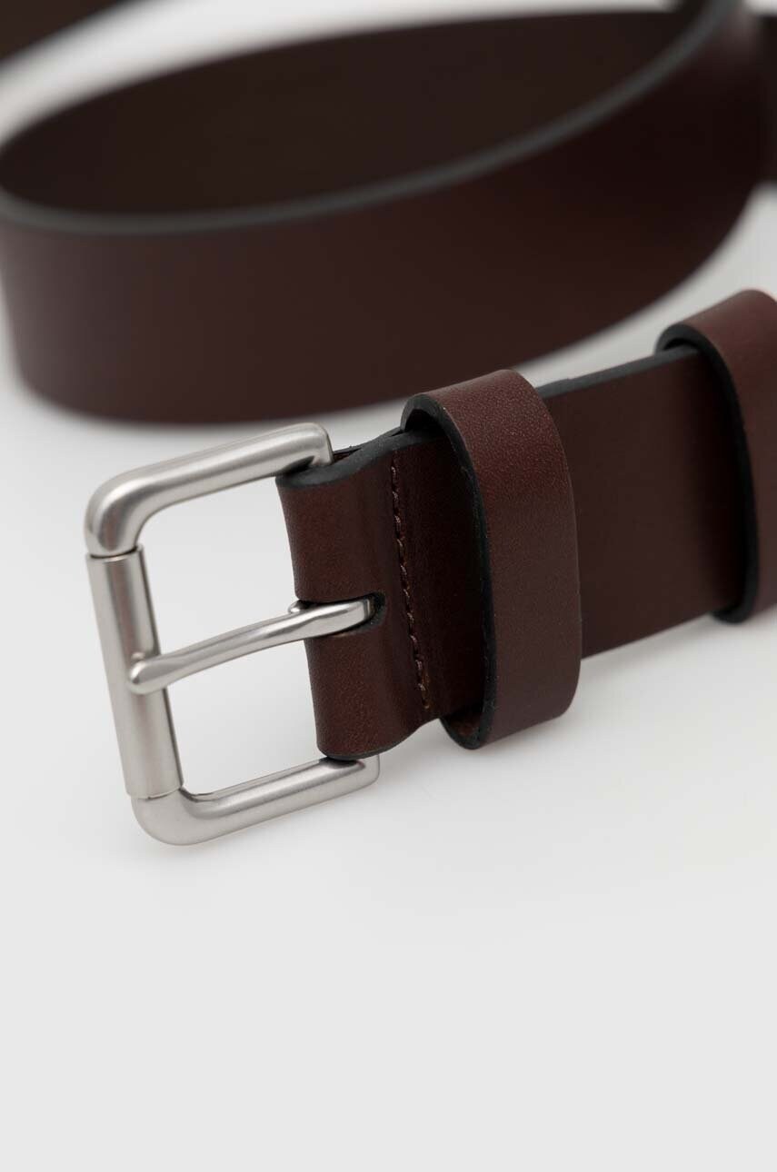 Шкіряний ремінь Polo Ralph Lauren чоловічий колір коричневий