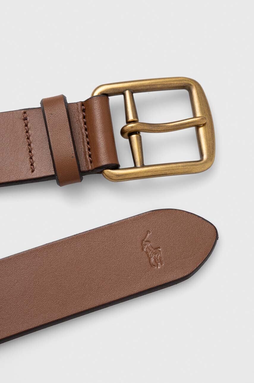 Шкіряний ремінь Polo Ralph Lauren чоловічий колір коричневий