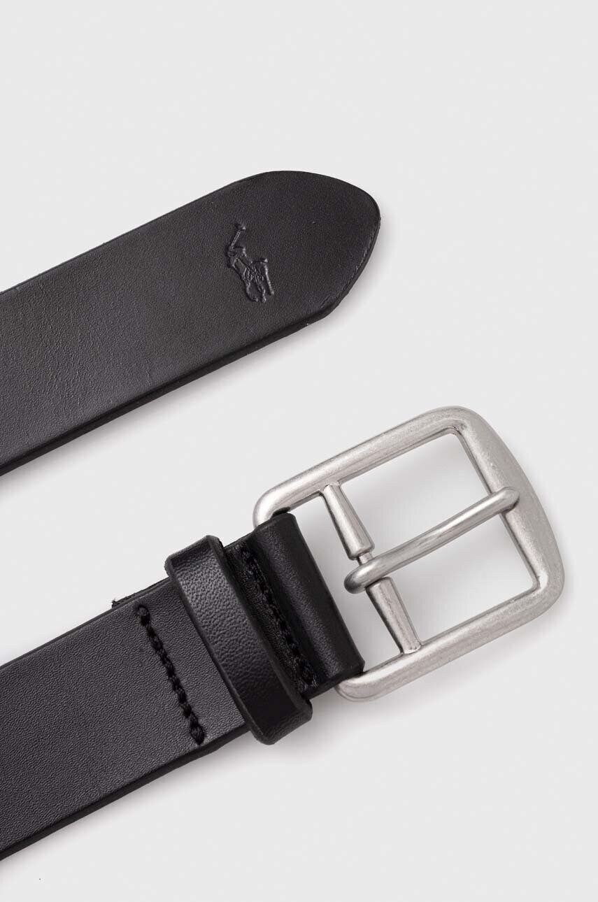 Шкіряний ремінь Polo Ralph Lauren чоловічий колір чорний