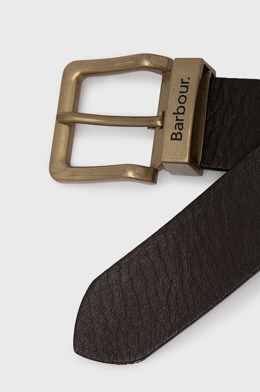 Шкіряний ремінь Barbour чоловічий колір коричневий