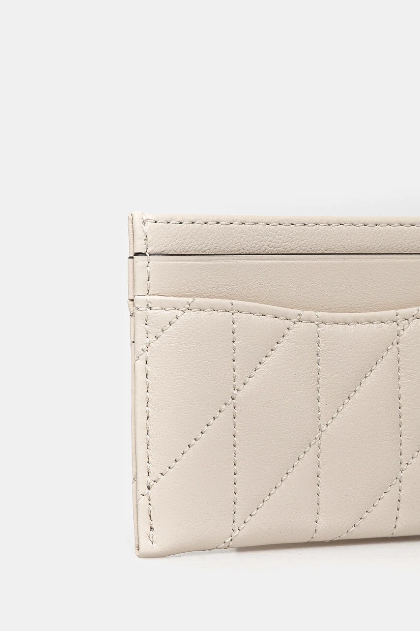 Шкіряний чохол на банківські карти Coach Essential Card Case колір бежевий