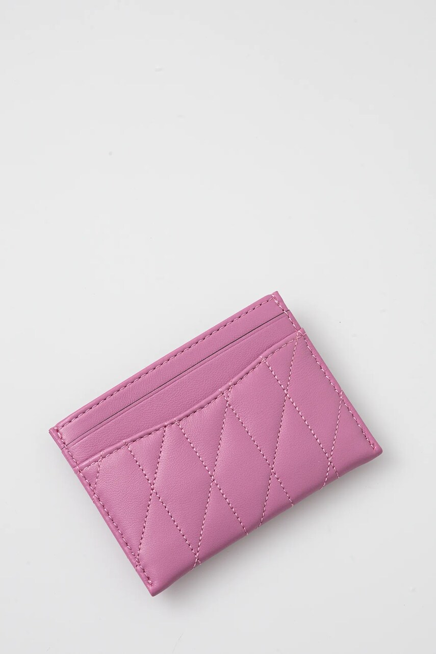 Шкіряний чохол на банківські карти Coach Essential Card Case колір рожевий