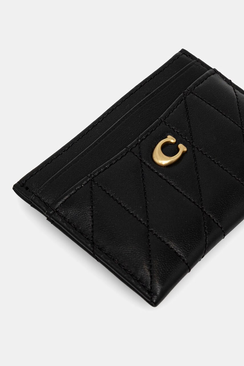 Шкіряний чохол на банківські карти Coach Essential Card Case колір чорний