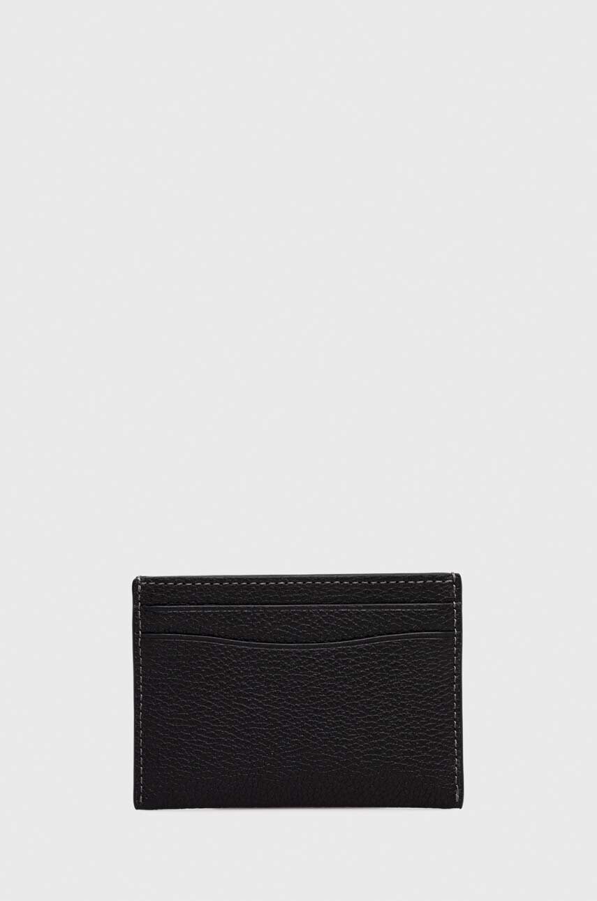 Шкіряний чохол на банківські карти Coach Essential Card Case колір чорний