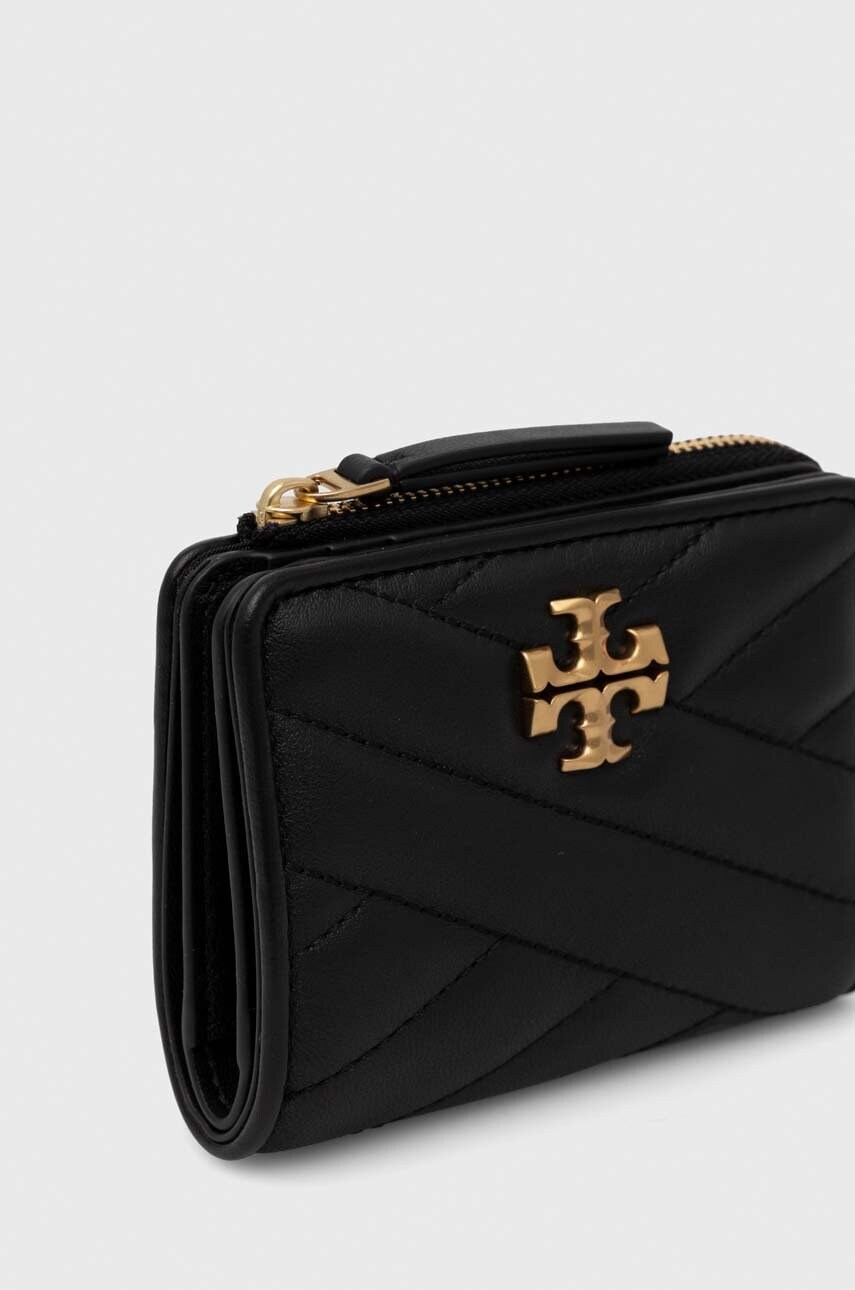 Шкіряний гаманець Tory Burch жіночий колір чорний
