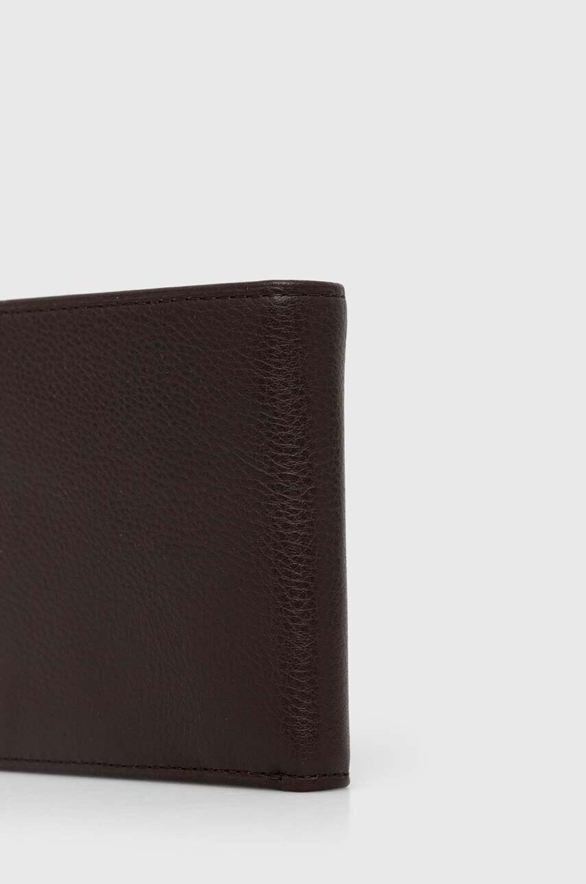 Шкіряний гаманець Polo Ralph Lauren чоловічий колір коричневий