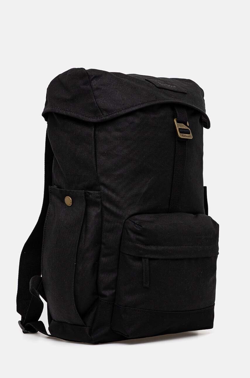 Рюкзак Barbour колір чорний великий однотонний