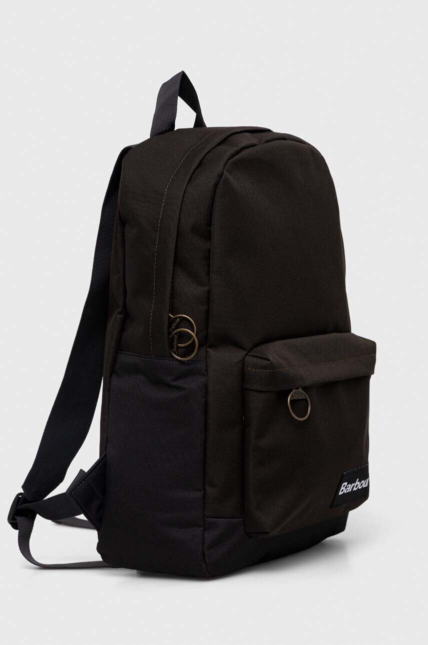 Рюкзак Barbour колір чорний великий однотонний