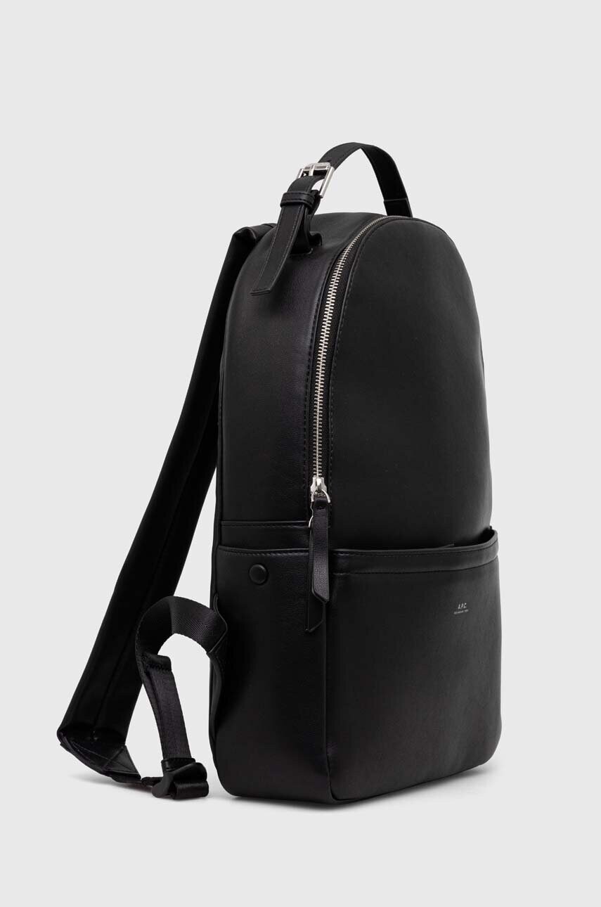 Рюкзак A.P.C. колір чорний великий однотонний