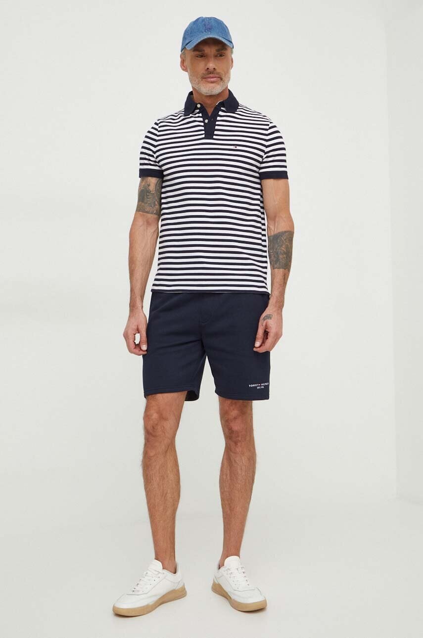 Поло Tommy Hilfiger чоловіче колір синій візерунок MW0MW17770