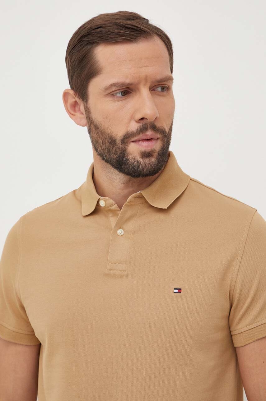 Поло Tommy Hilfiger чоловіче колір коричневий візерунок MW0MW17770