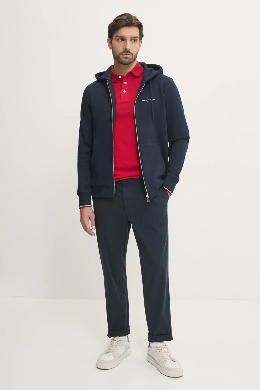 Поло Tommy Hilfiger чоловіче колір червоний візерунок MW0MW17771