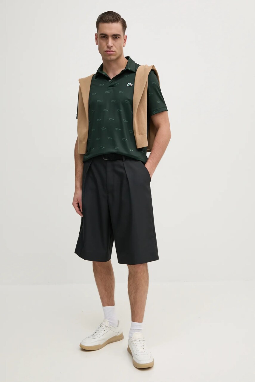 Поло Lacoste чоловічий колір зелений візерунок
