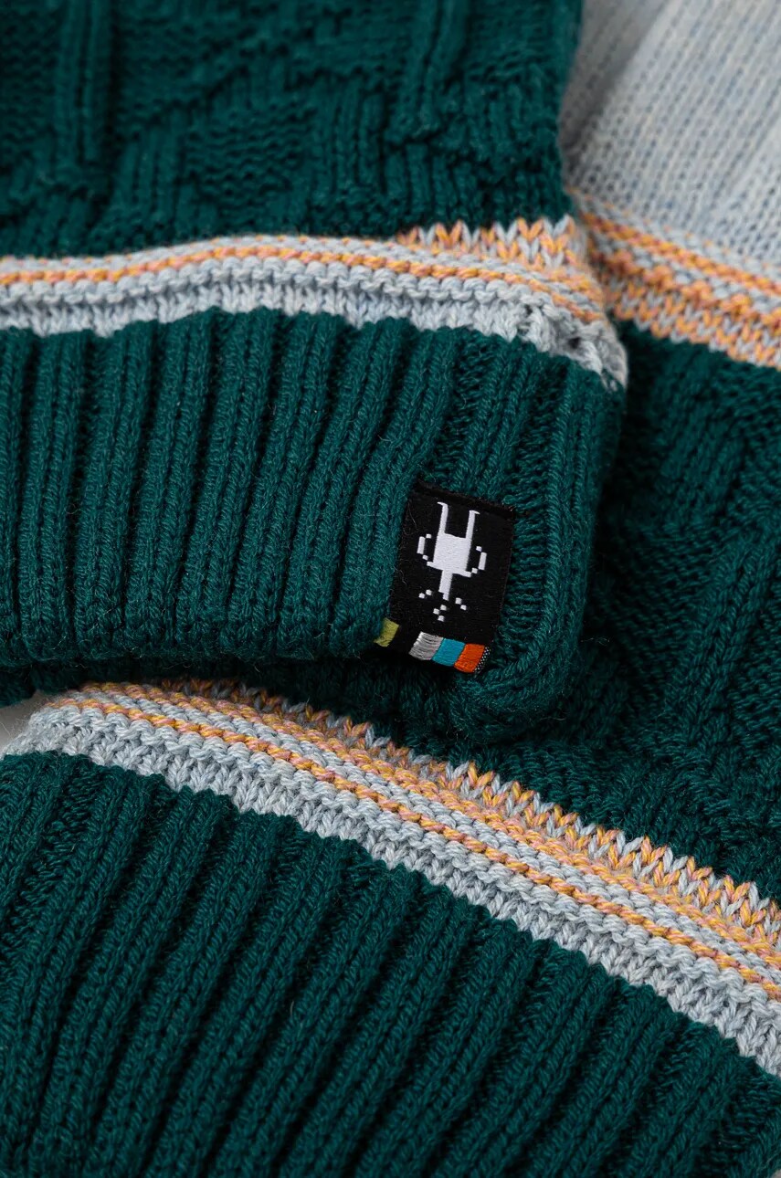 Рукавички Smartwool Popcorn Cable жіночі колір зелений