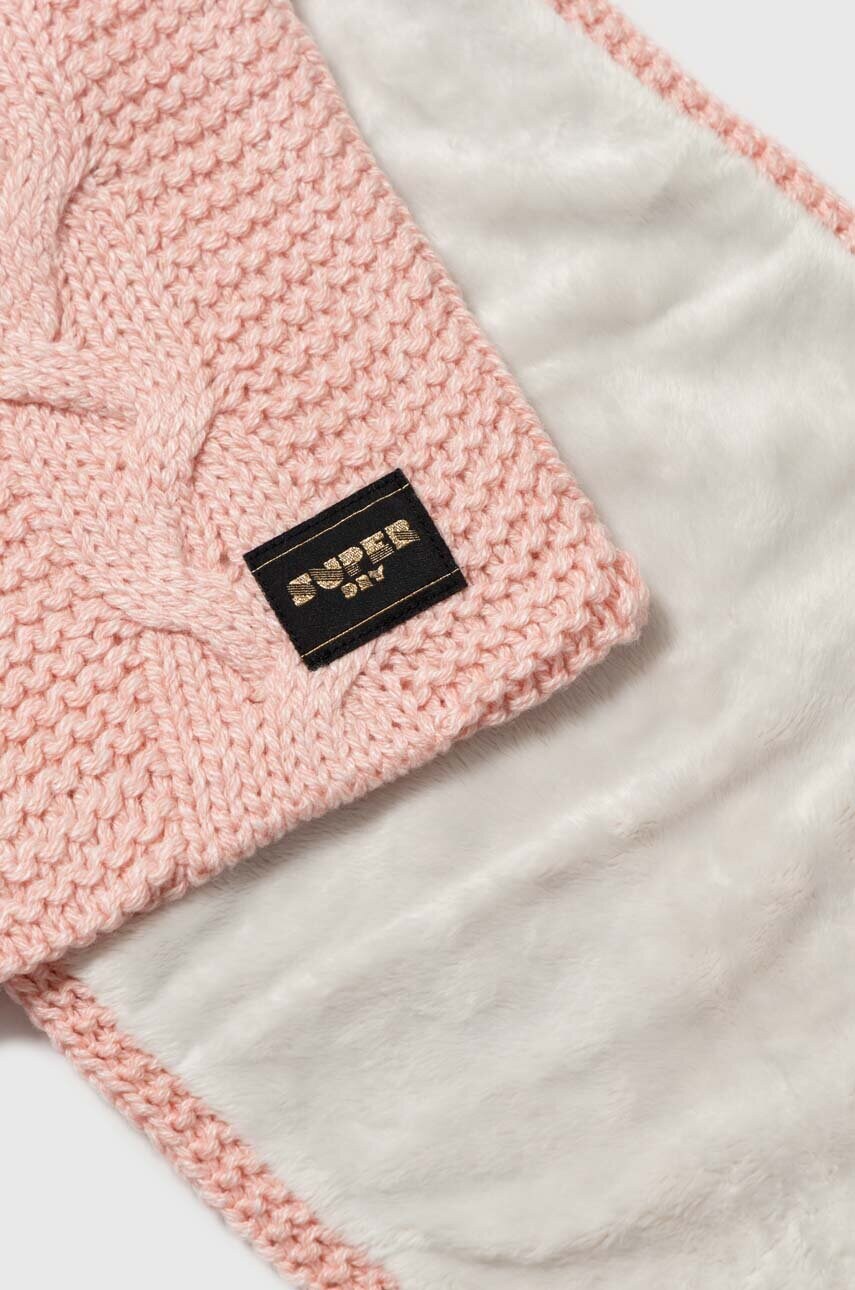 Шарф з домішкою вовни Superdry колір рожевий меланж