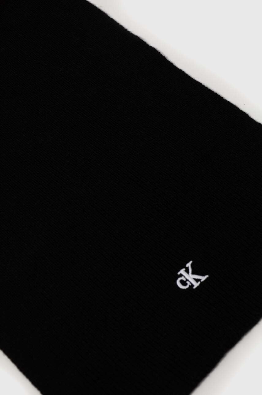 Шарф з домішкою вовни Calvin Klein Jeans колір чорний однотонний