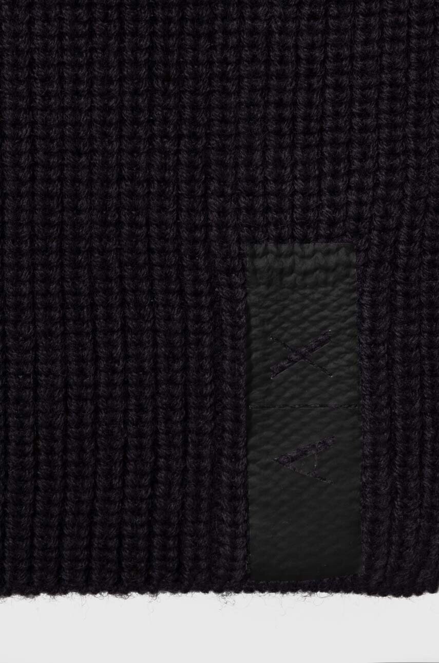 Шарф з домішкою вовни Armani Exchange колір синій однотонний