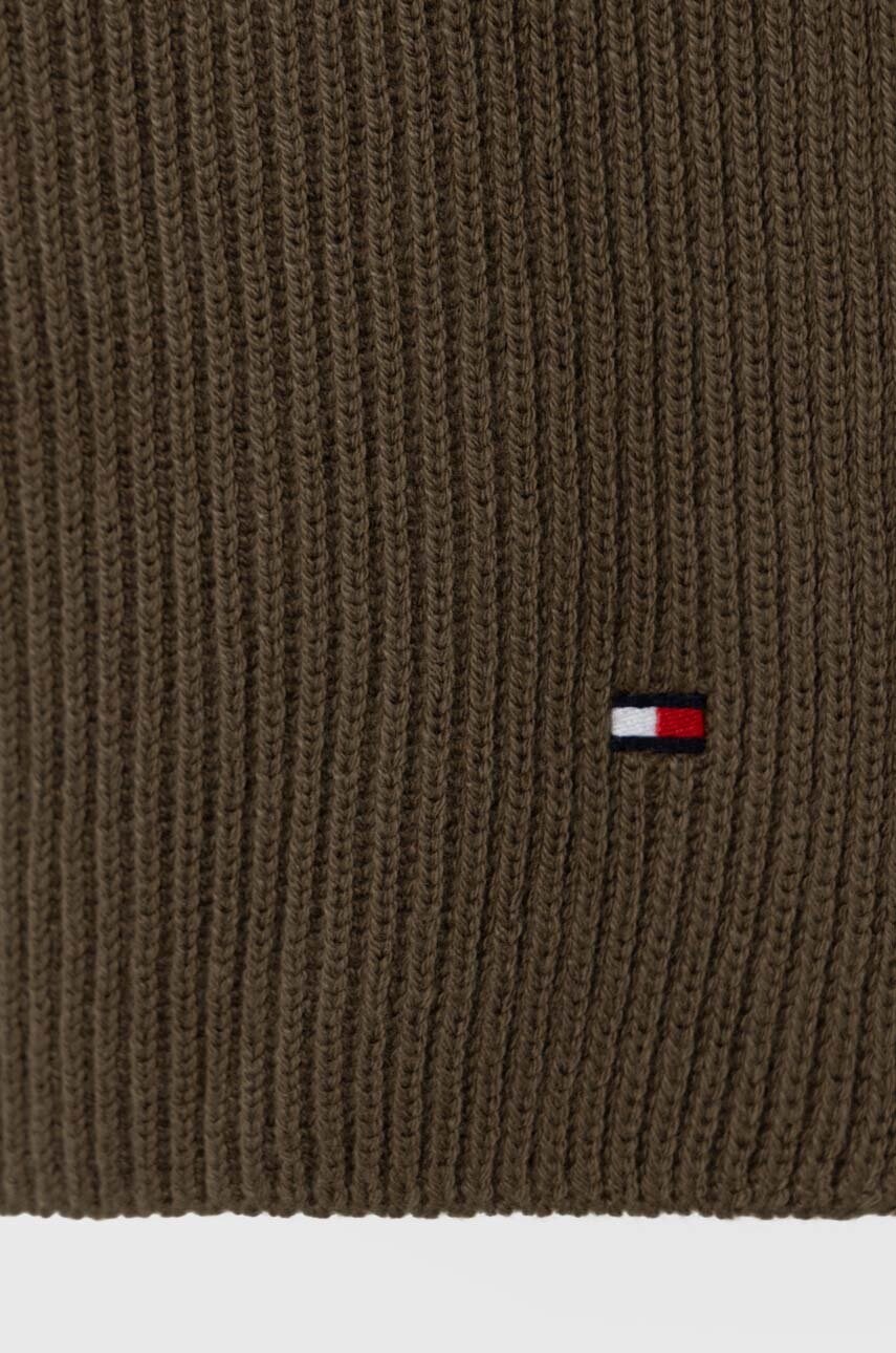 Шарф з домішкою кашеміру Tommy Hilfiger колір зелений однотонний