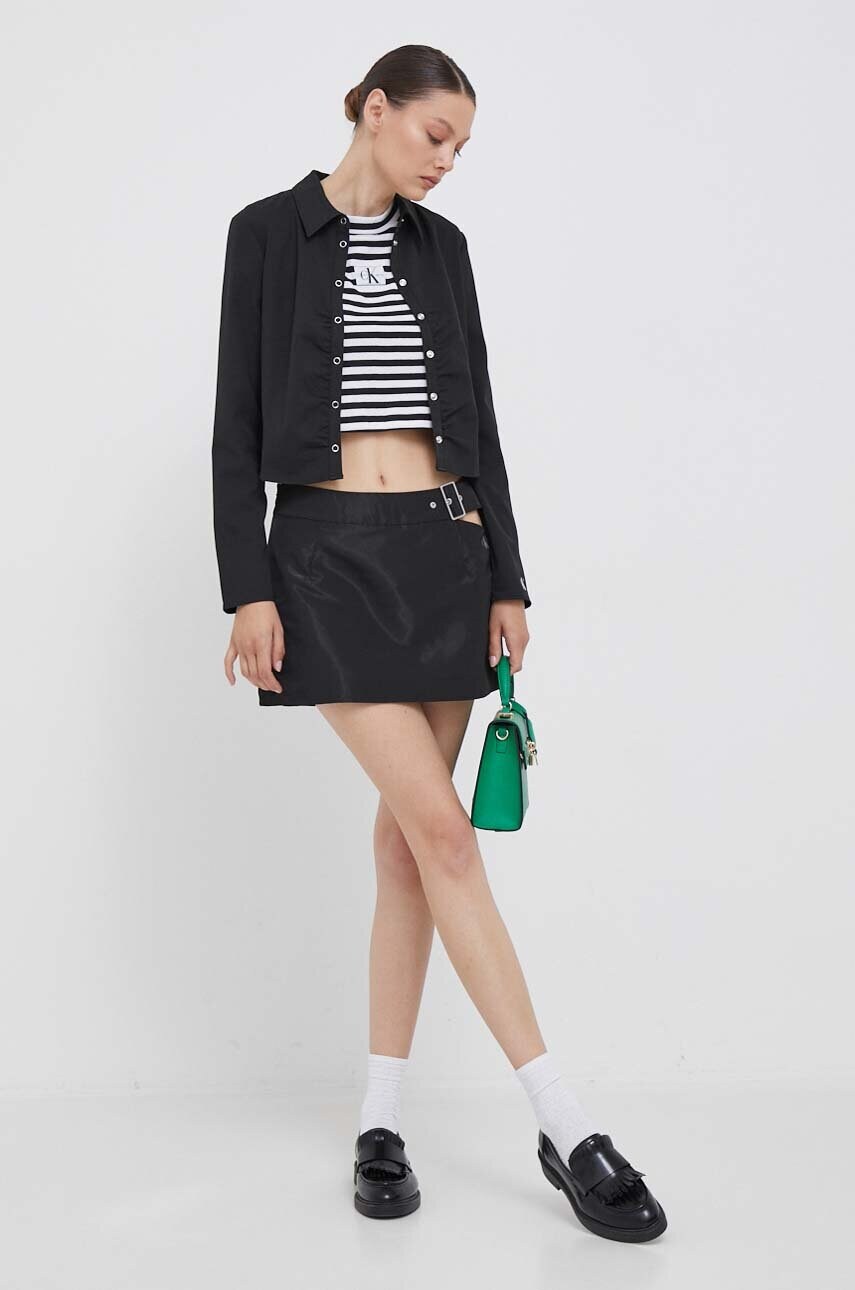 Спідниця Calvin Klein Jeans колір чорний mini пряма