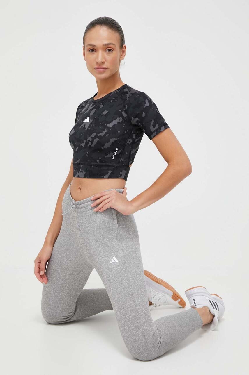 Штани для тренувань adidas Performance Game and Go колір сірий меланж