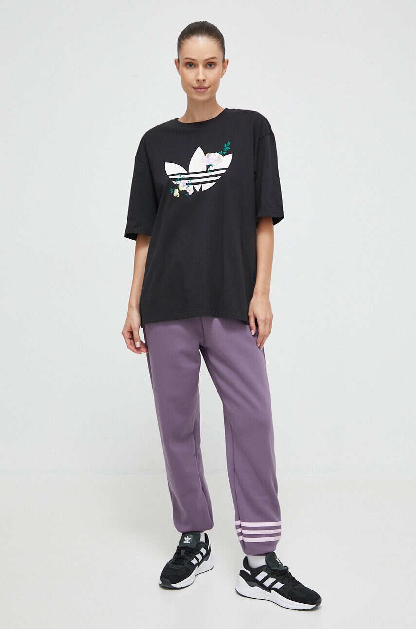 Спортивні штани adidas Originals колір фіолетовий з аплікацією