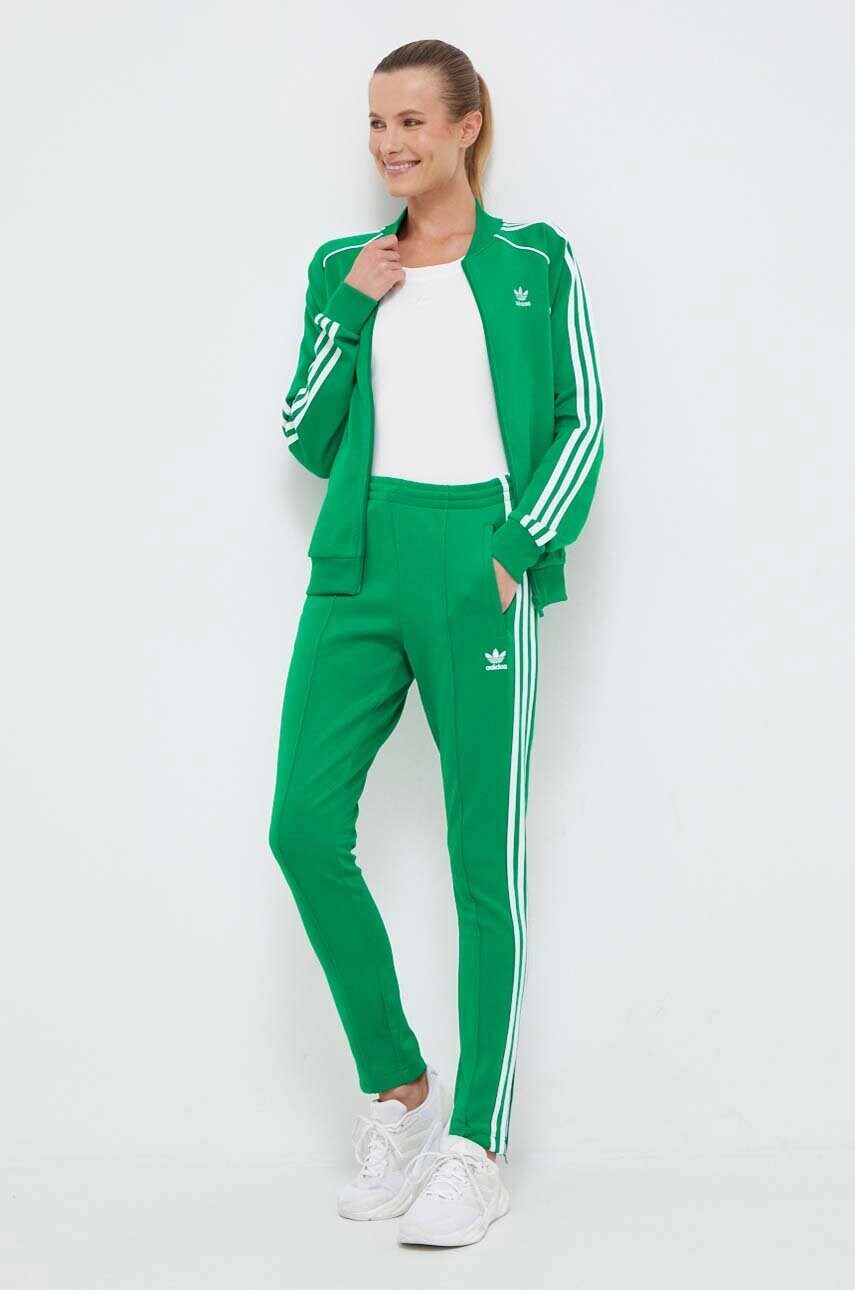 Спортивні штани adidas Originals колір зелений з аплікацією