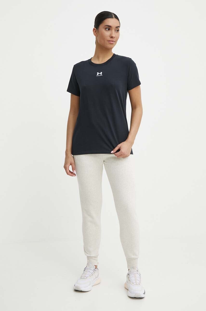 Спортивні штани Under Armour колір бежевий однотонні 1379438
