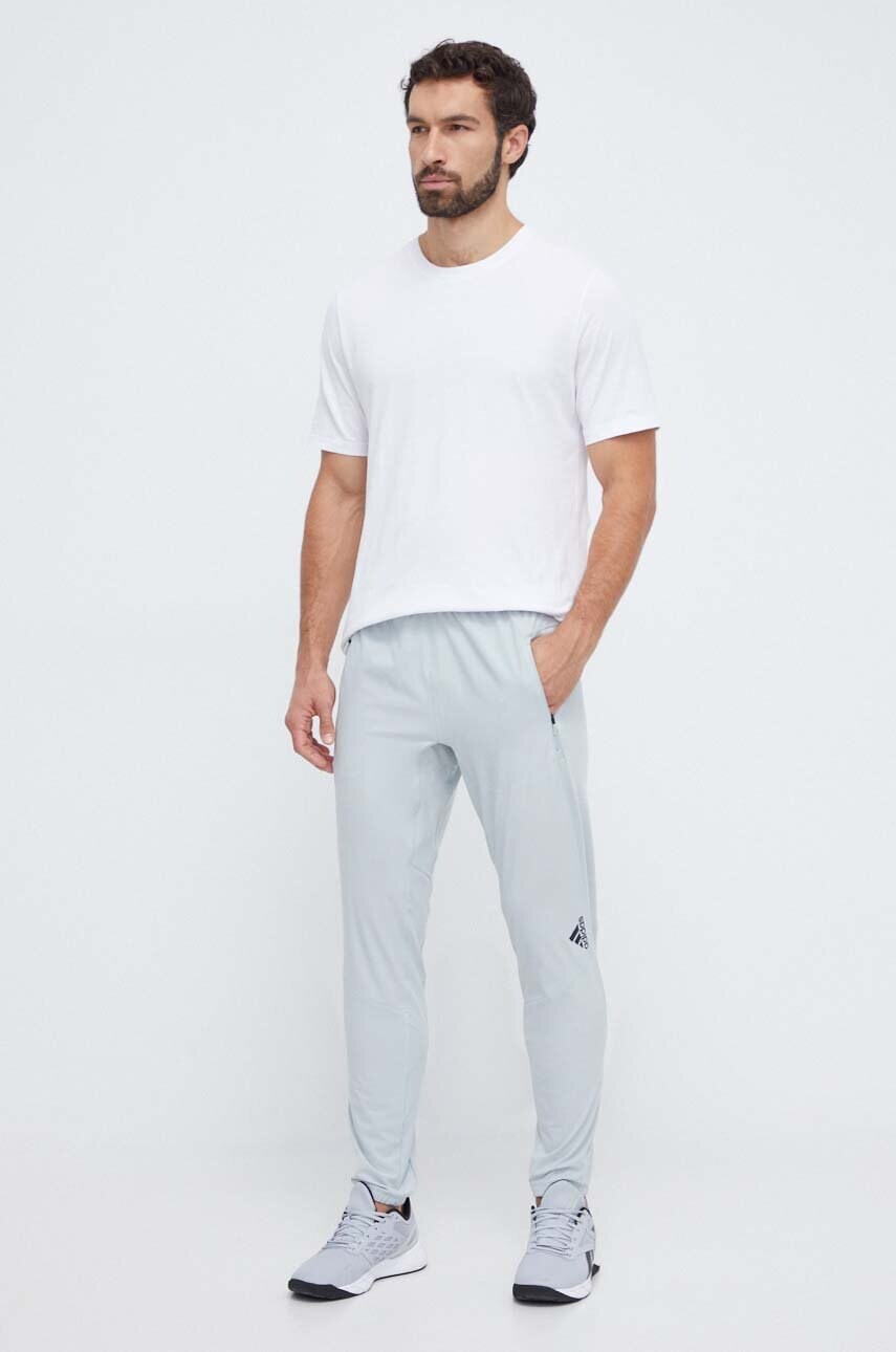Штани для тренувань adidas Performance Designed for Training колір сірий однотонні