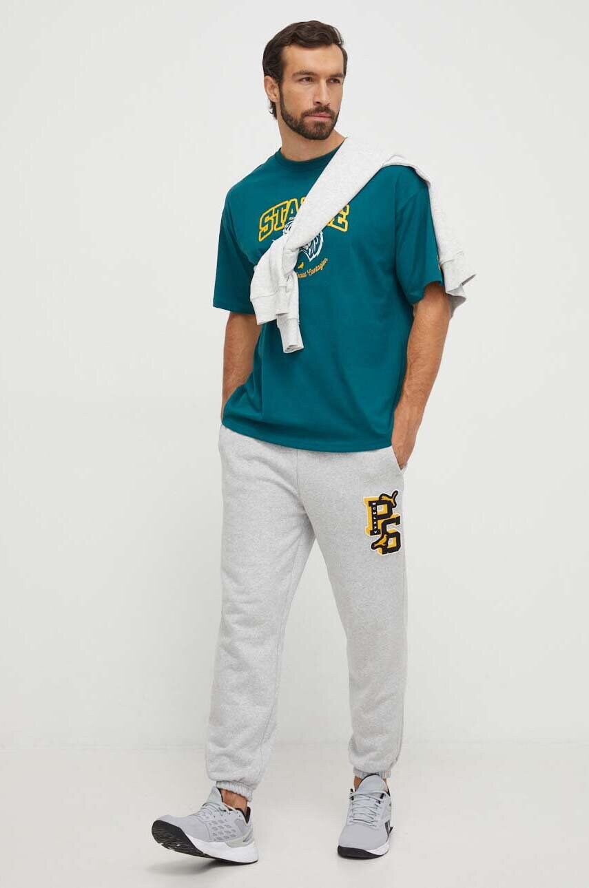 Бавовняні спортивні штани Puma PUMA X STAPLE колір сірий з аплікацією