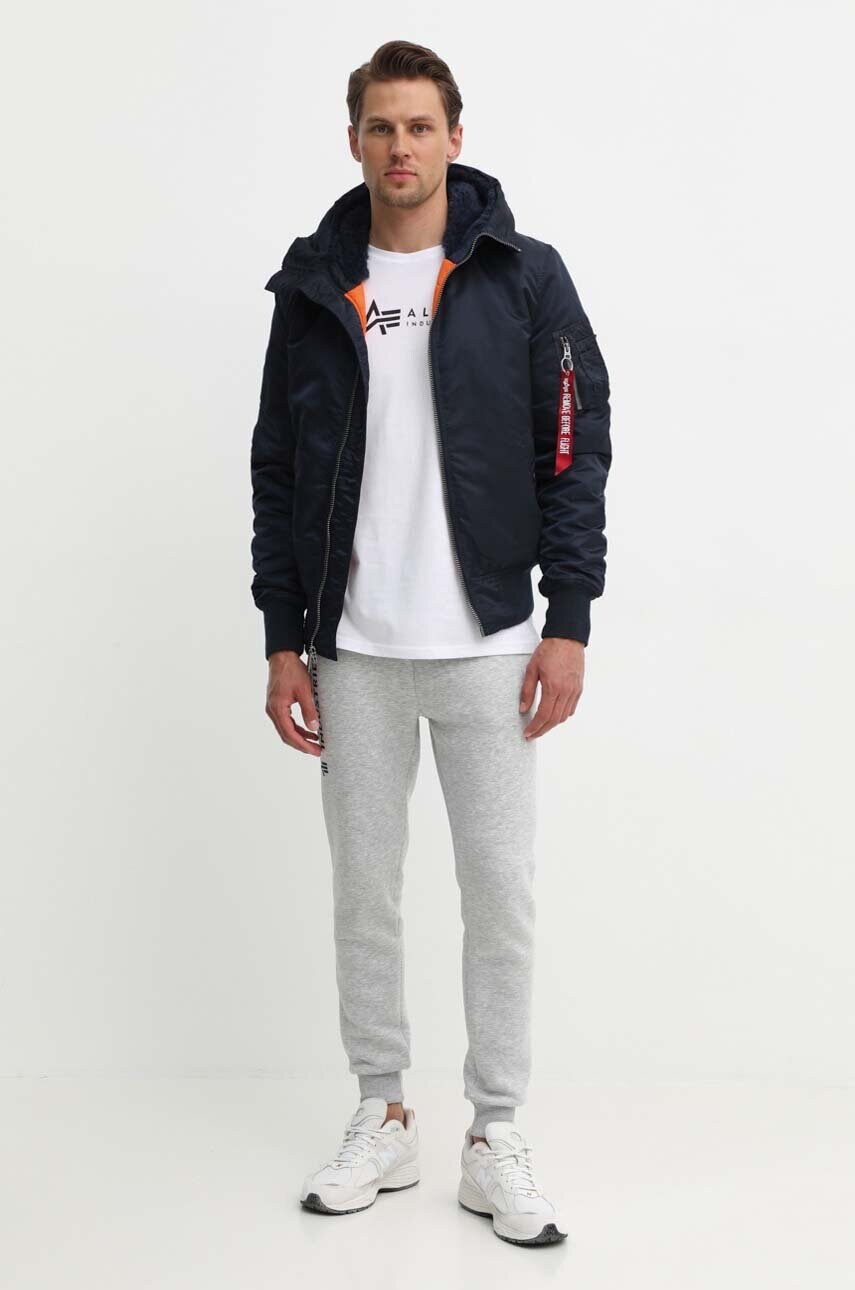 Спортивні штани Alpha Industries колір сірий з принтом