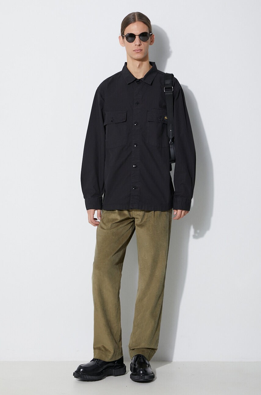 Вельветові штани Maharishi Loose Chino колір зелений фасон chinos 4568.OLIVE