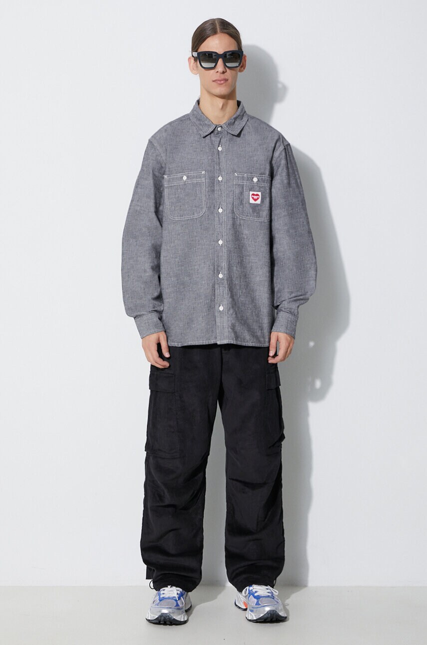 Вельветові штани Maharishi Utility Cargo Track Pants колір чорний фасон cargo 4569.BLACK