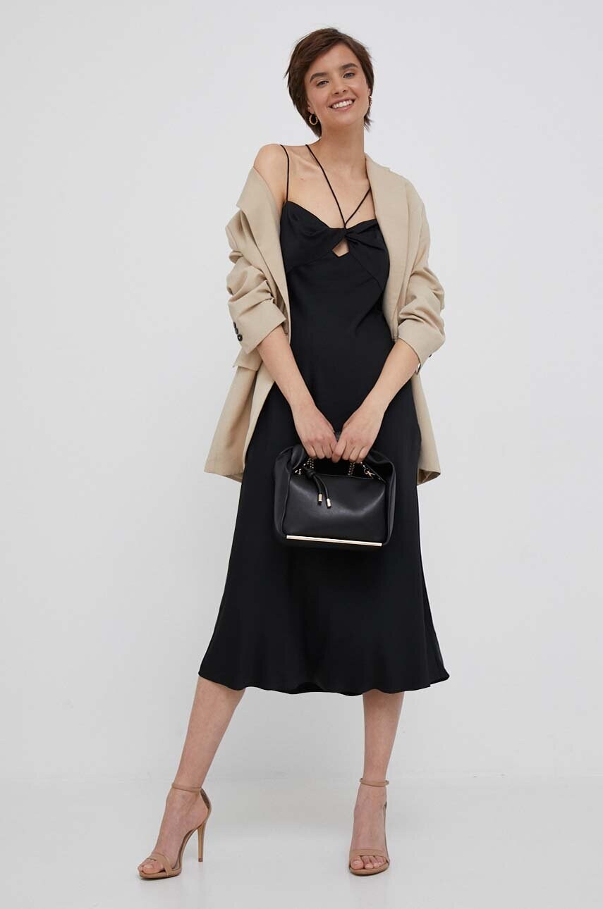 Сукня Calvin Klein колір чорний maxi розкльошена