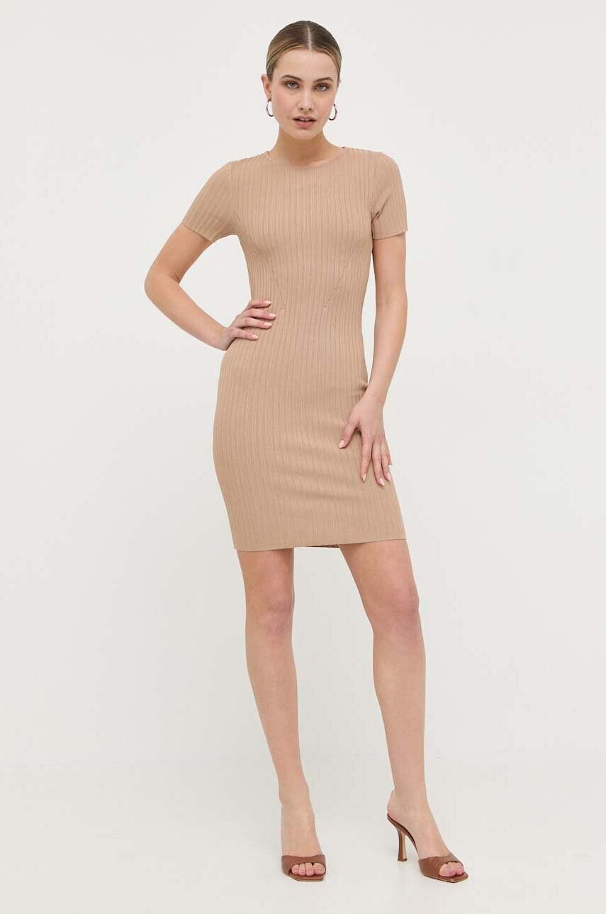 Сукня Guess колір бежевий mini облягаюча