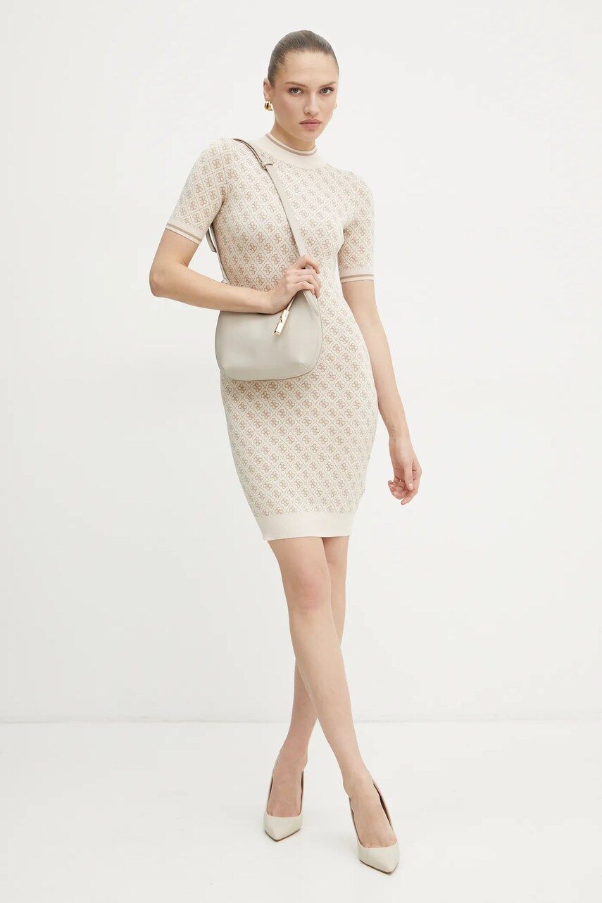 Сукня Guess колір бежевий mini облягаюча