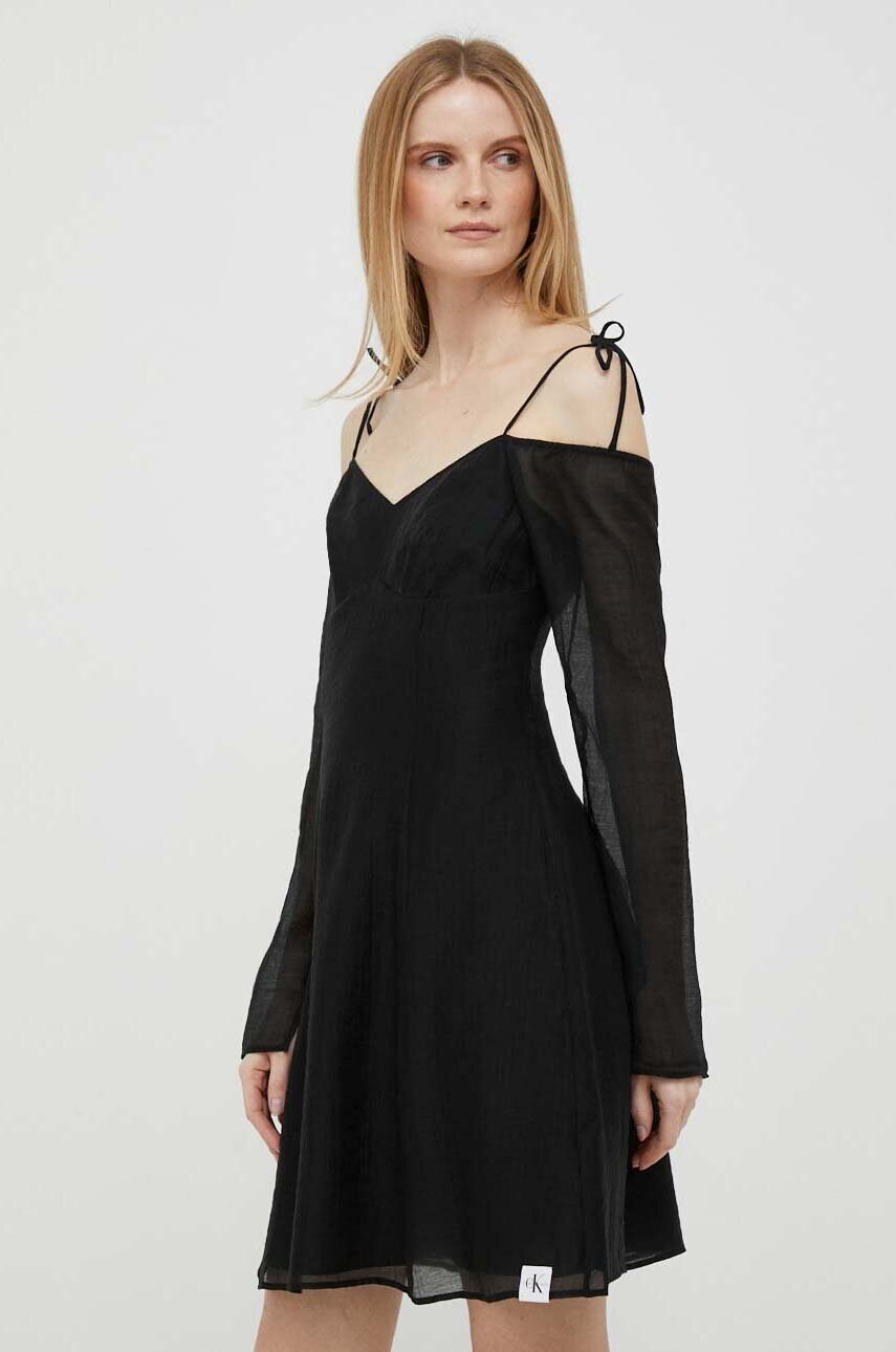 Сукня Calvin Klein Jeans колір чорний mini розкльошена