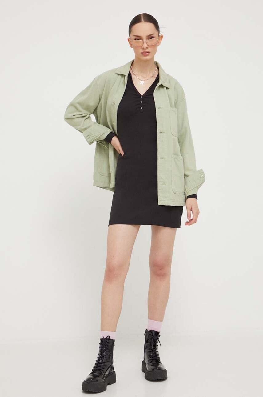 Сукня Tommy Jeans колір чорний mini облягаюча