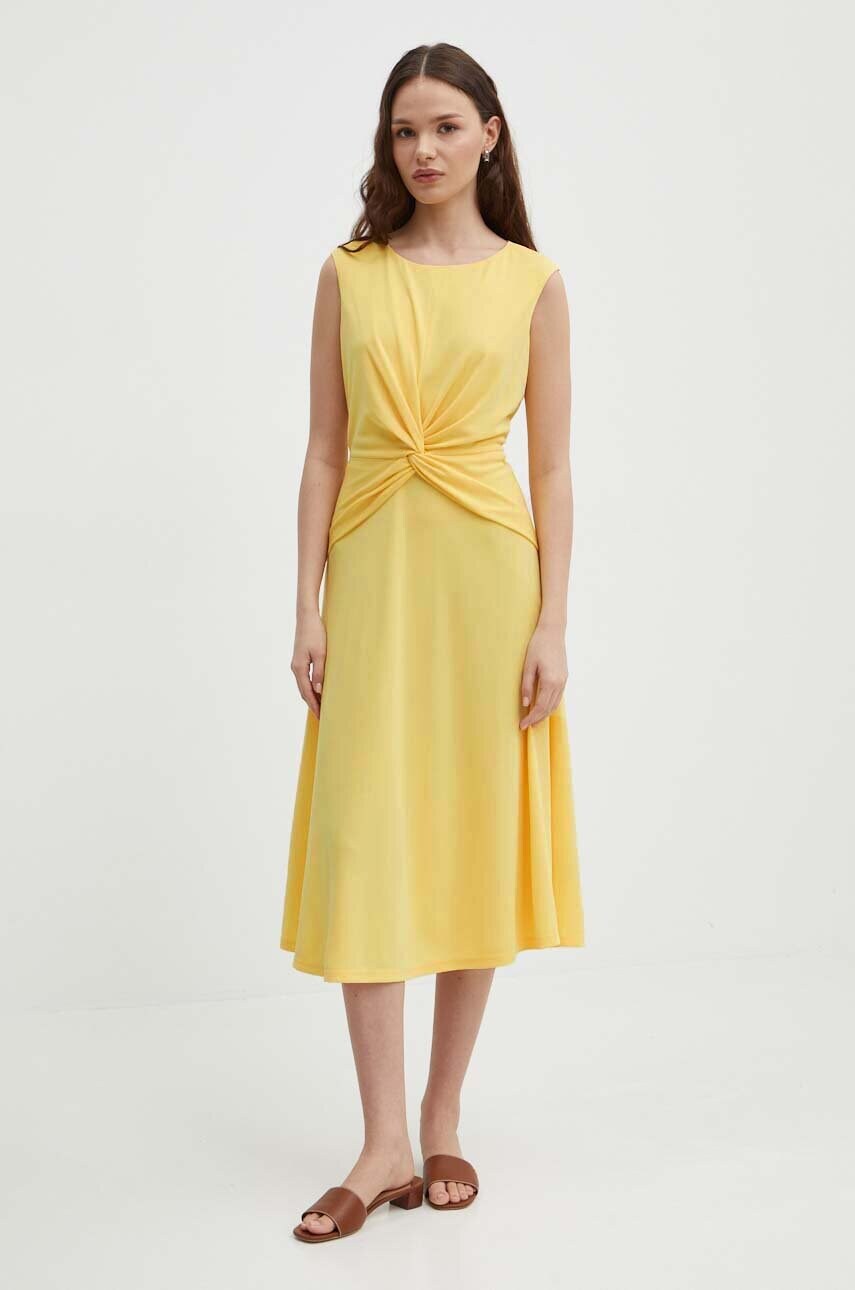 Сукня Lauren Ralph Lauren колір жовтий midi розкльошена 250872090