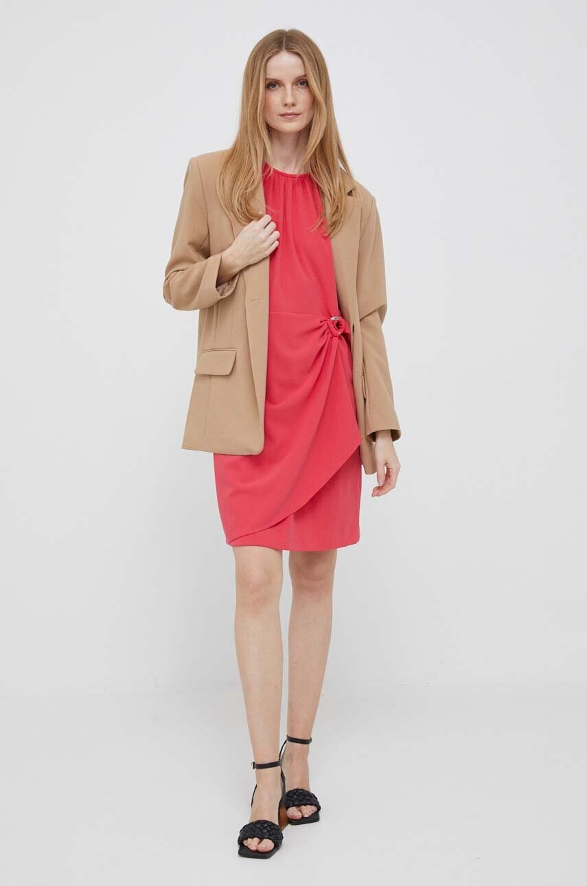 Сукня Dkny колір рожевий mini пряма