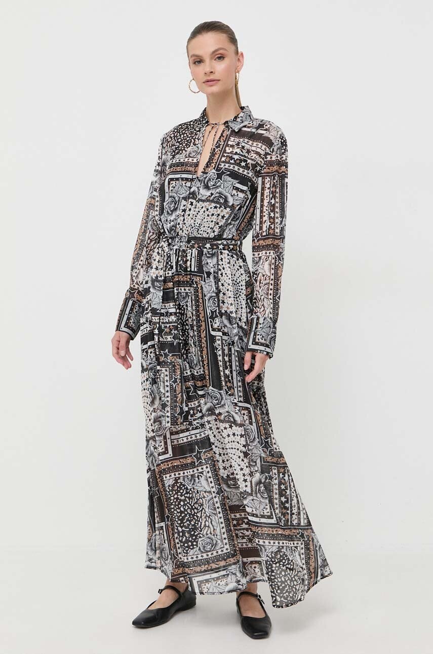 Сукня Twinset колір сірий maxi розкльошена